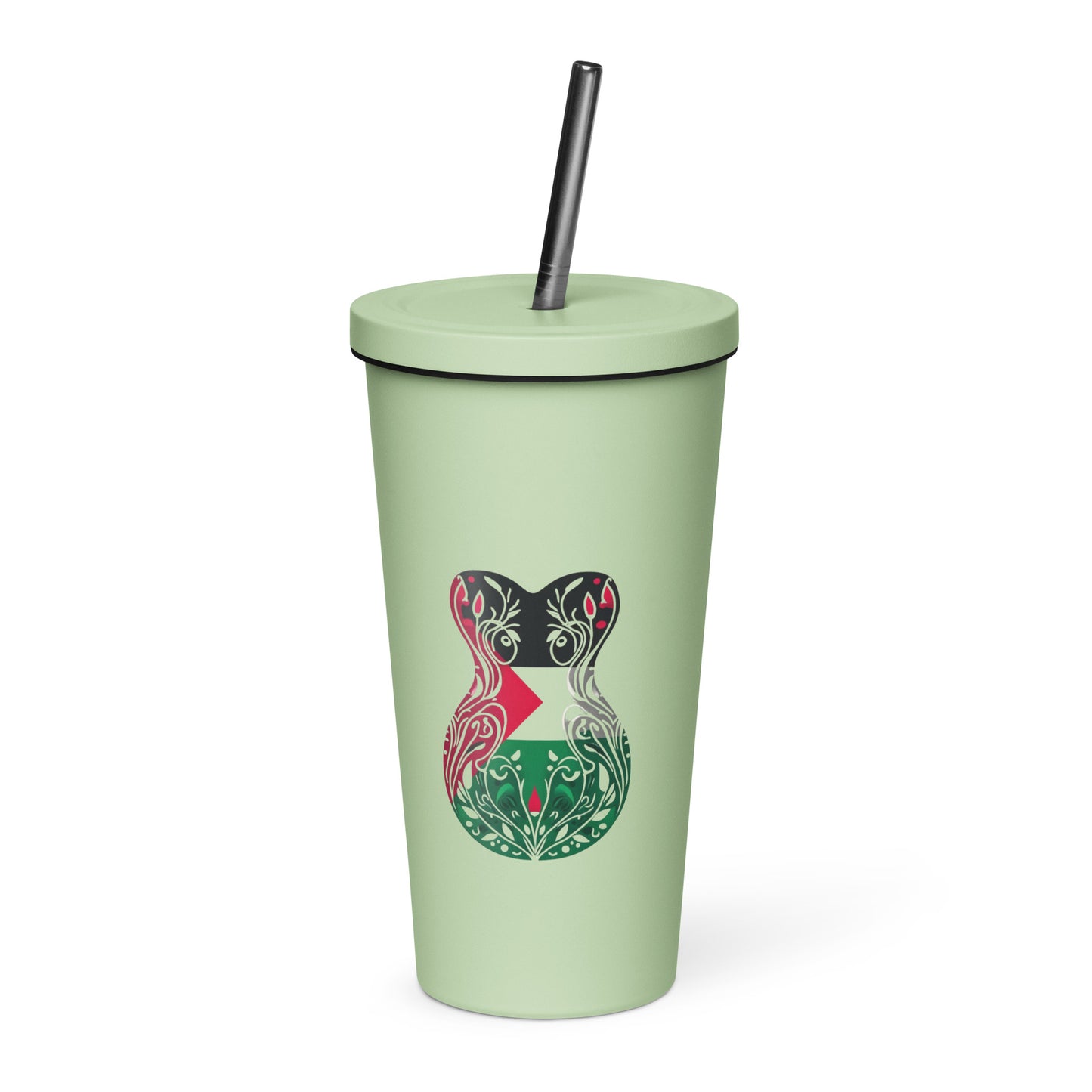 Hourglass - Insulated tumbler with a straw