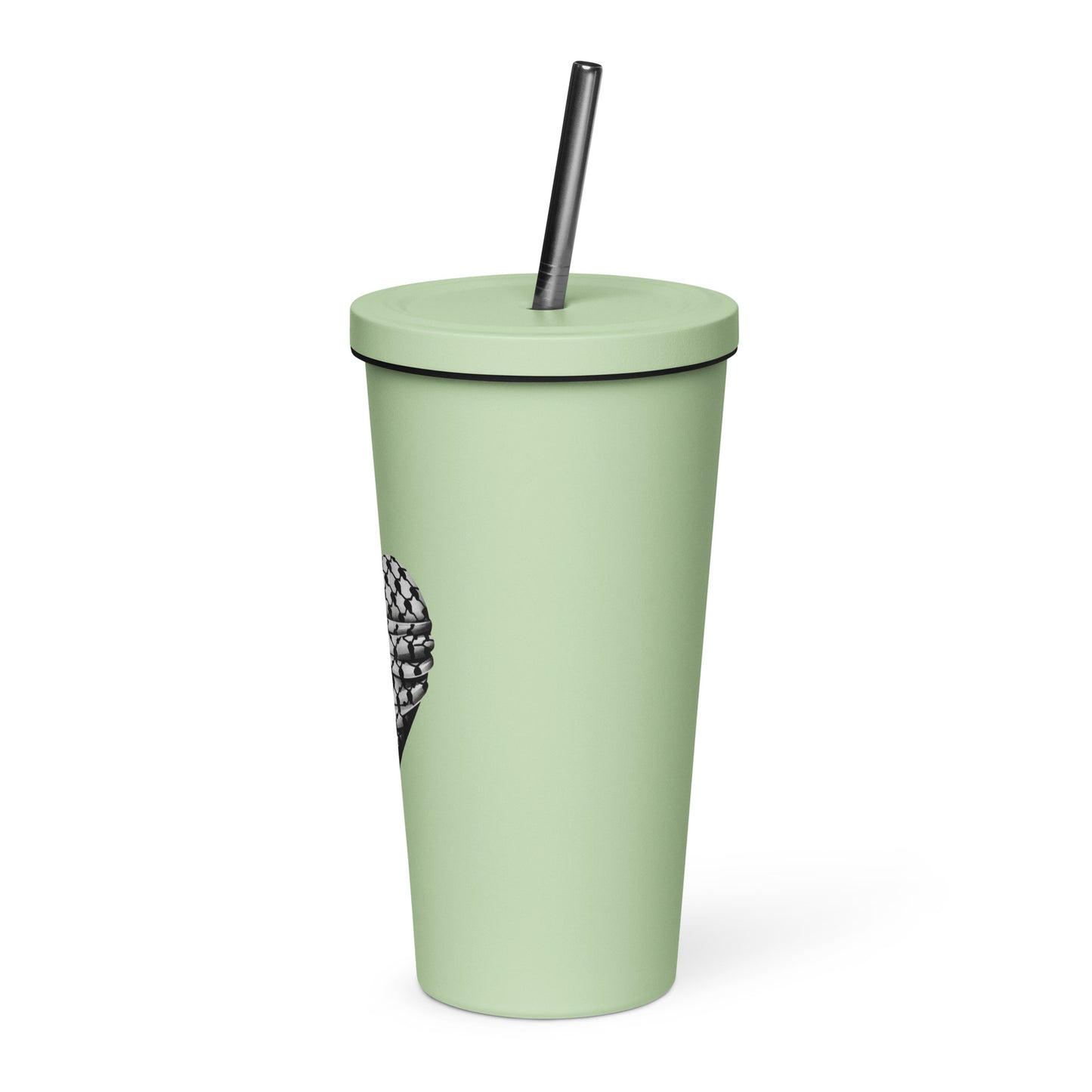 Keffiyeh Heart - Insulated tumbler with a straw