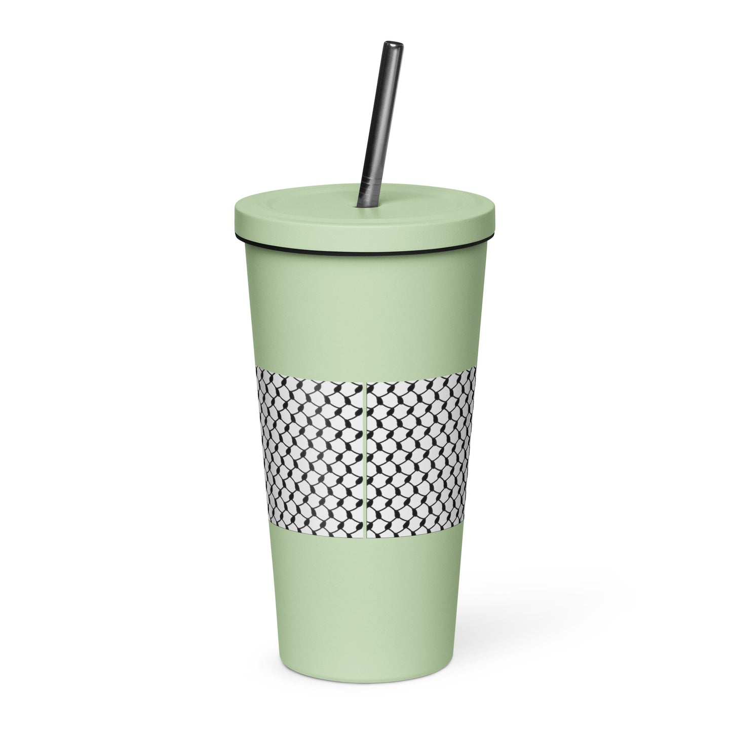 Keffiyeh Insulated tumbler with a straw