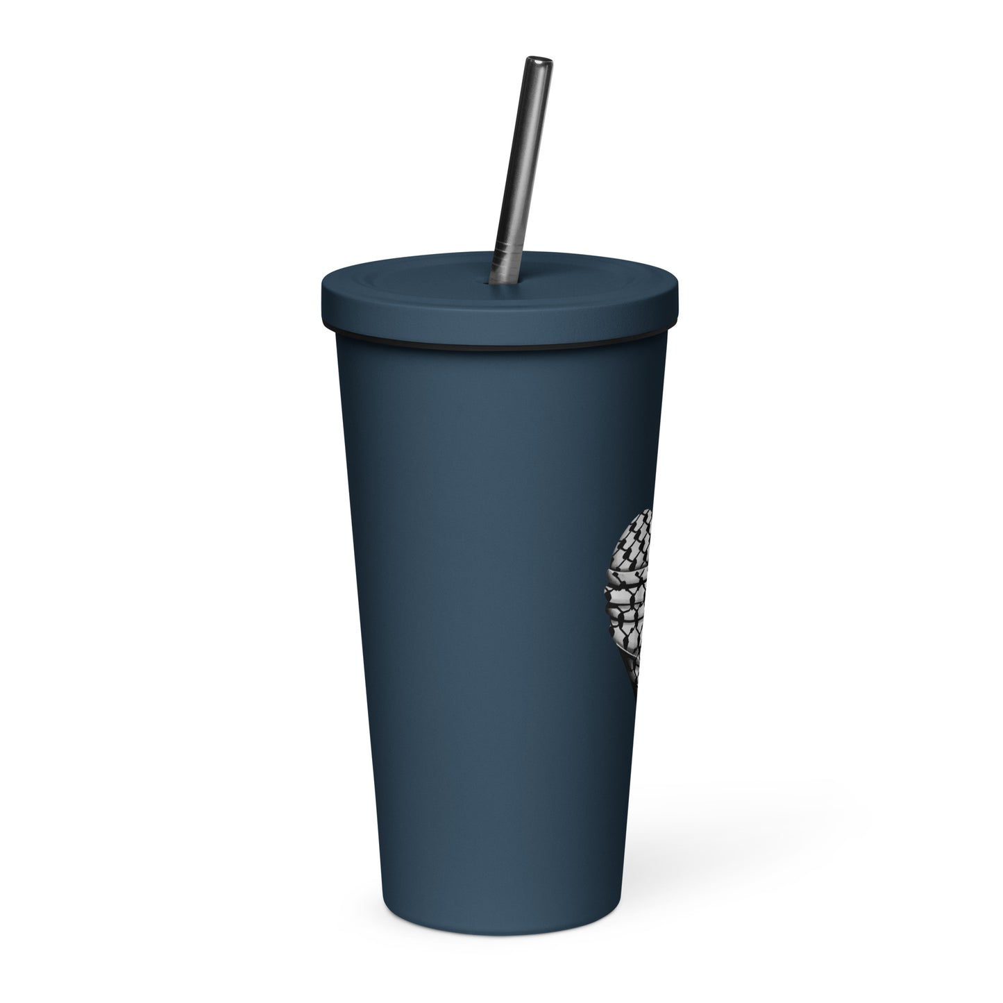 Keffiyeh Heart - Insulated tumbler with a straw