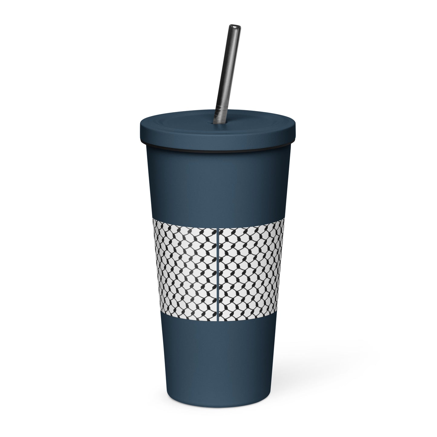 Keffiyeh Insulated tumbler with a straw