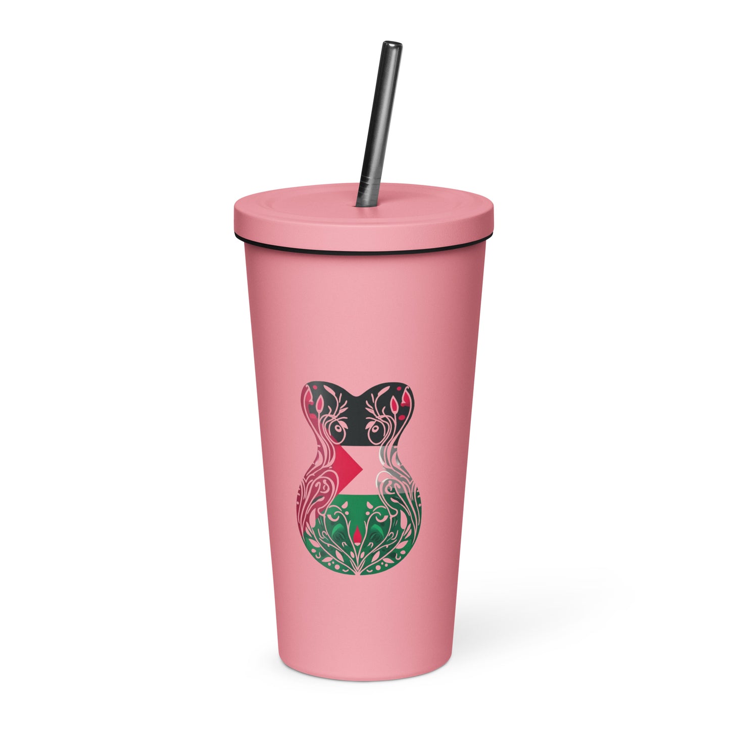 Hourglass - Insulated tumbler with a straw