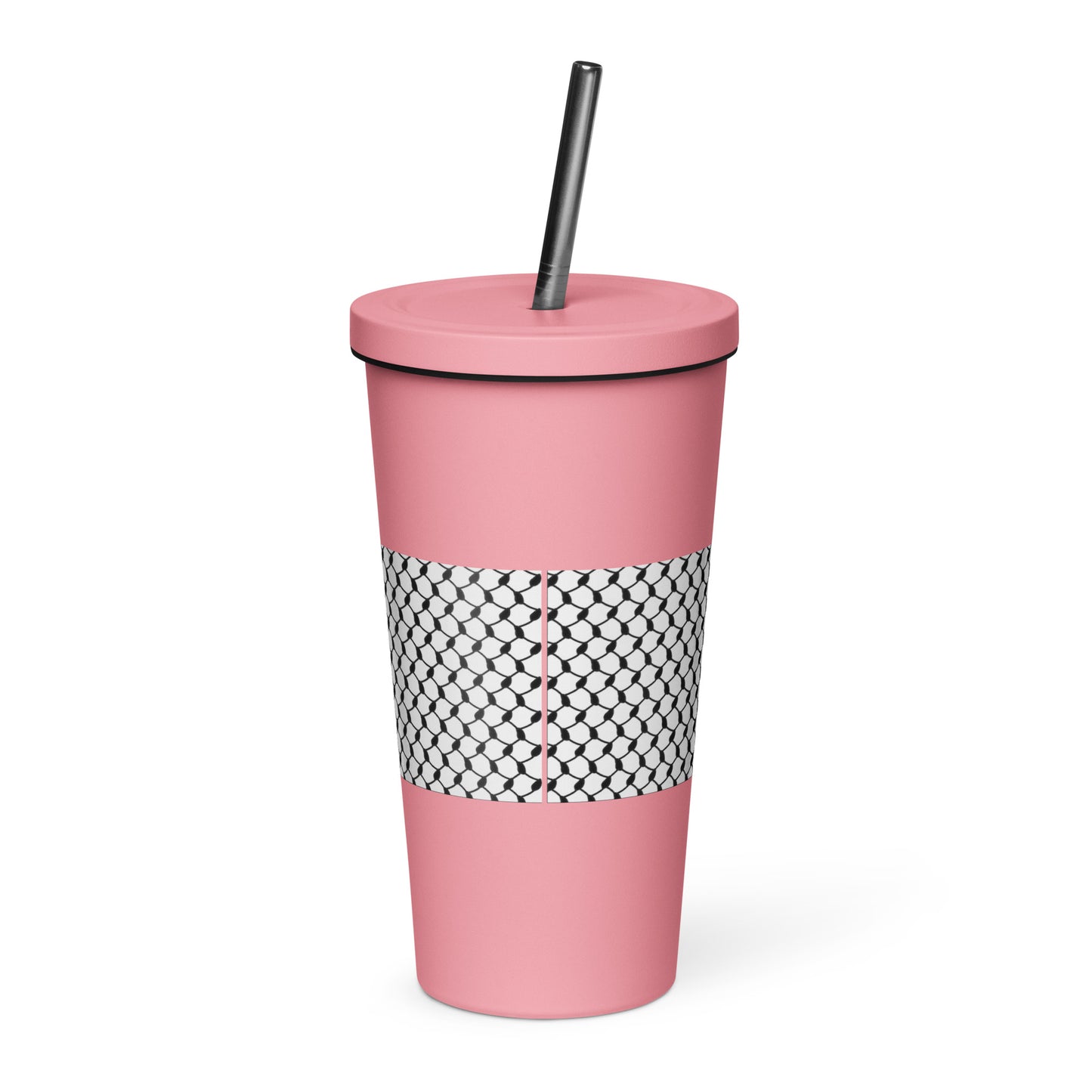 Keffiyeh Insulated tumbler with a straw