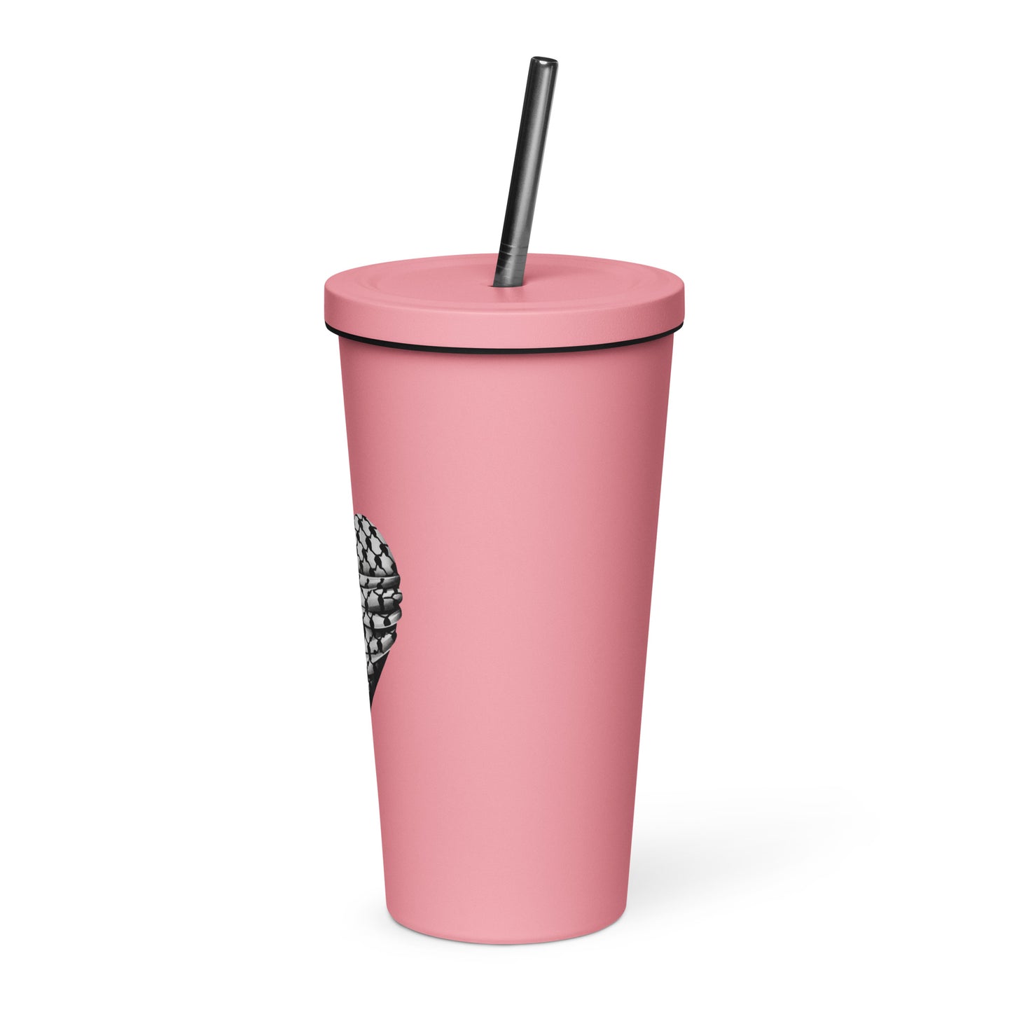 Keffiyeh Heart - Insulated tumbler with a straw