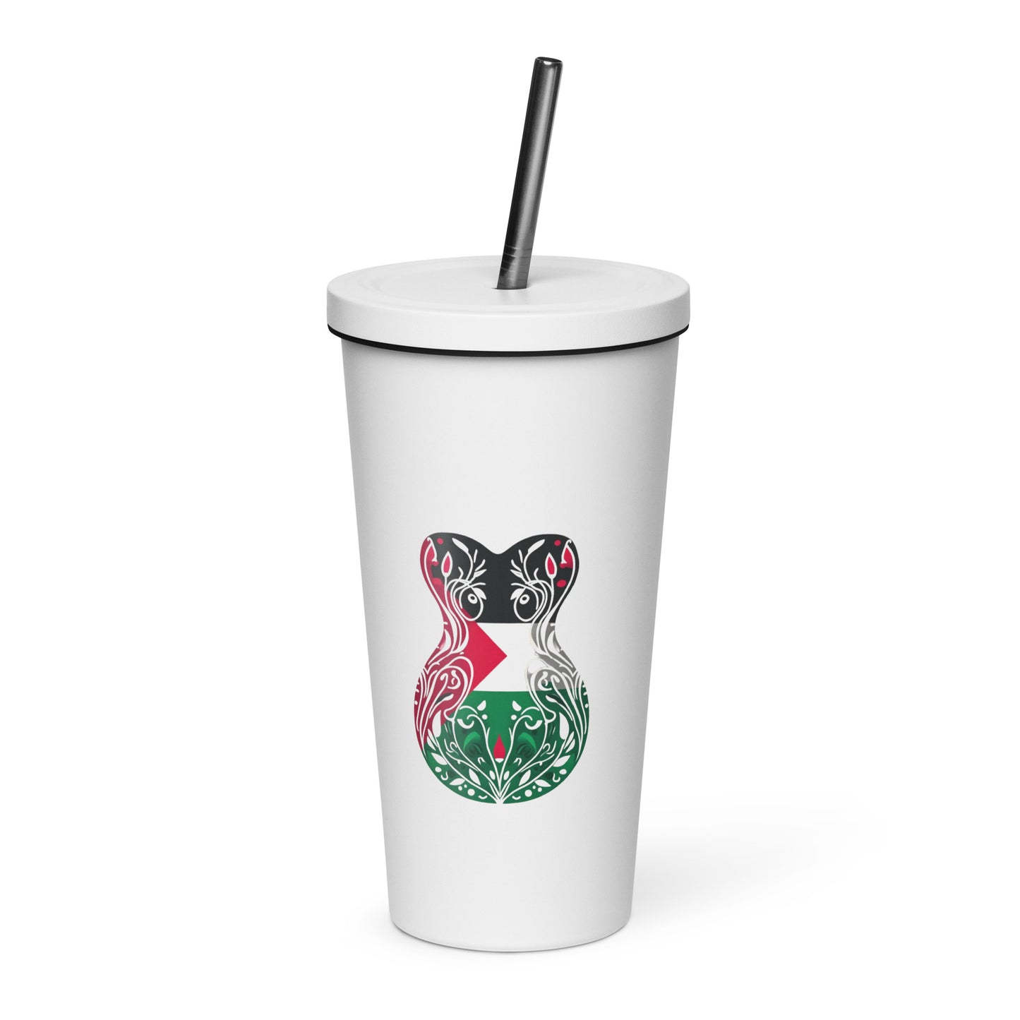 Hourglass - Insulated tumbler with a straw