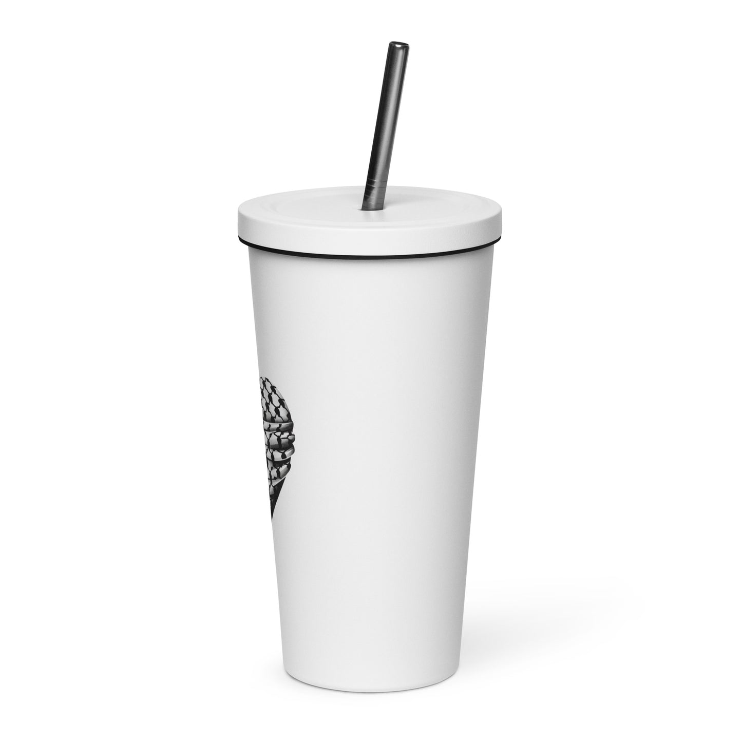 Keffiyeh Heart - Insulated tumbler with a straw