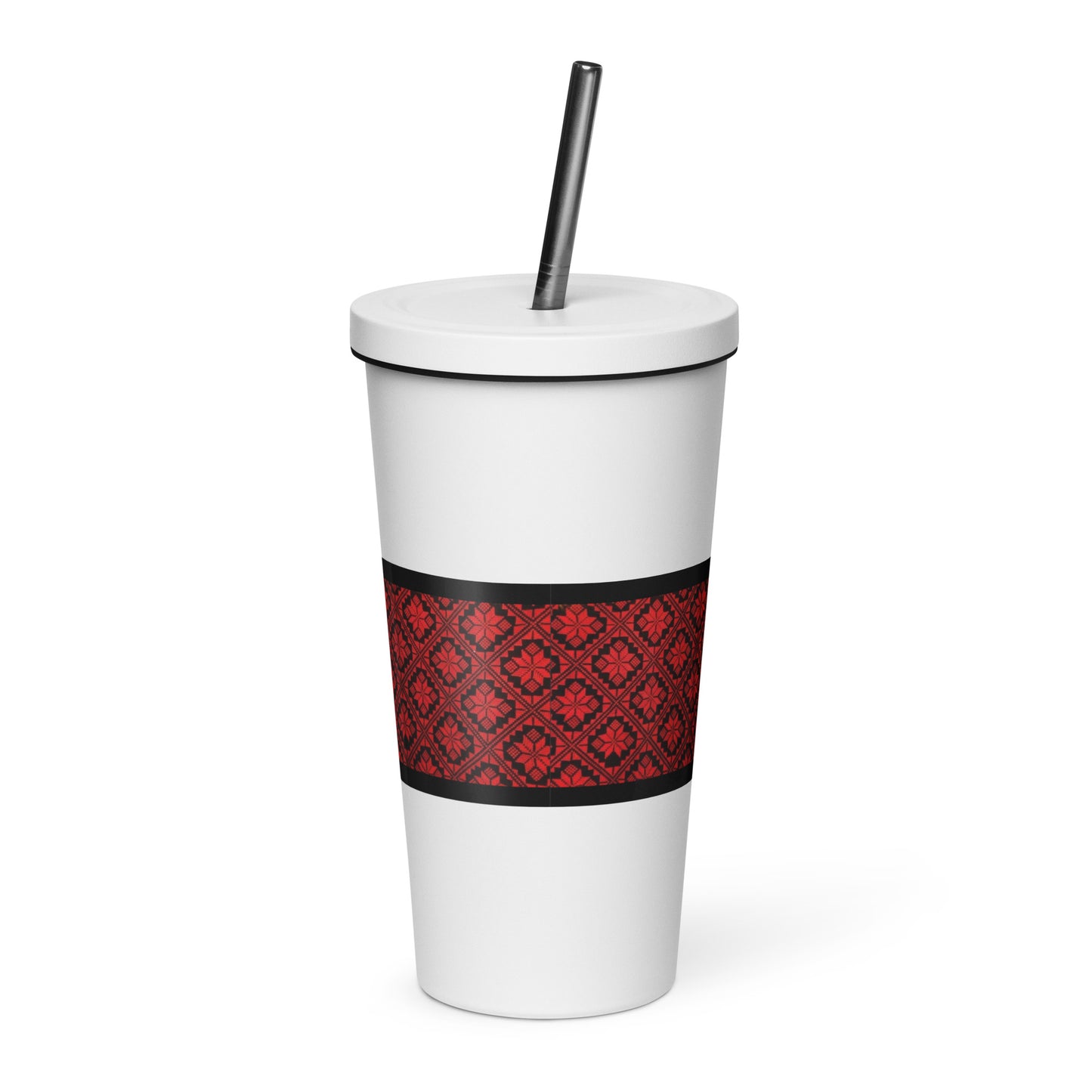 Tatreez Insulated tumbler with a straw