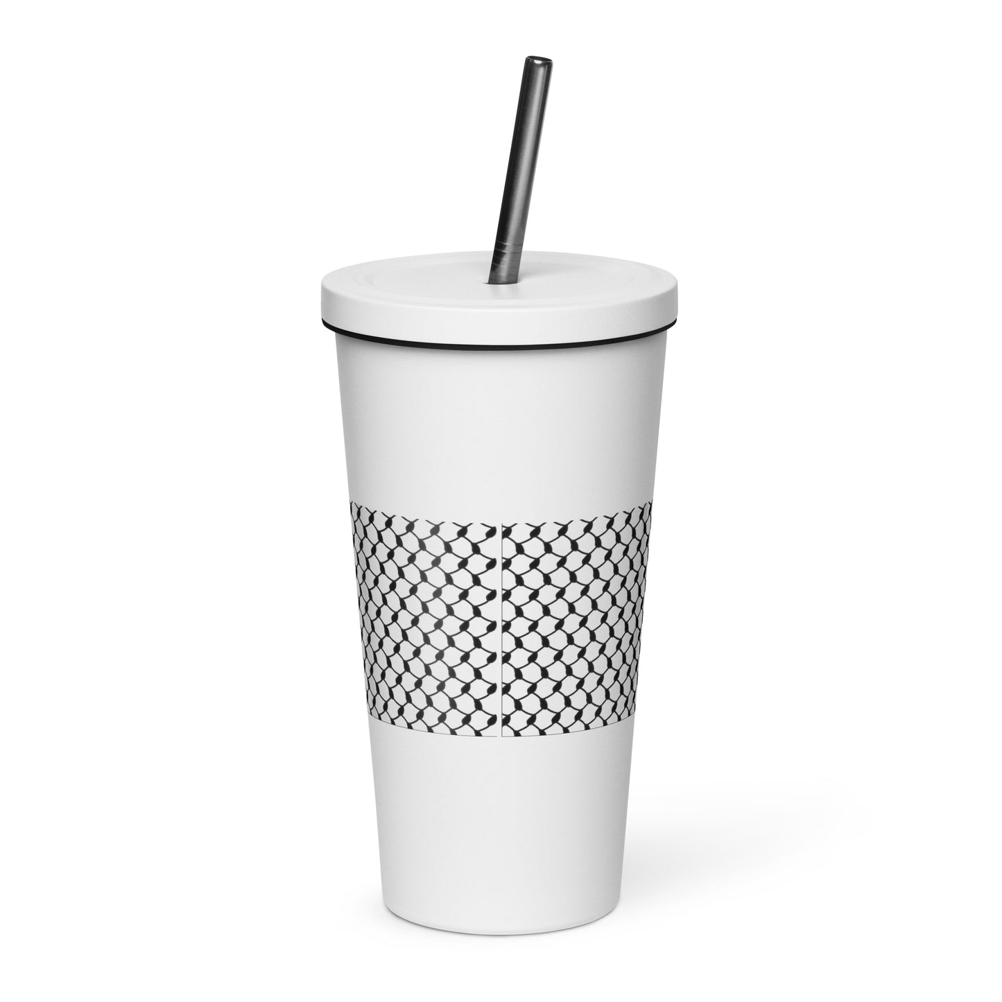 Keffiyeh Insulated tumbler with a straw